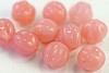 1 STRAND (25pc) 8mm MILKY PINK CZECH GLASS MELON ROUNDS LOOSE BEADS CZ116-1ST